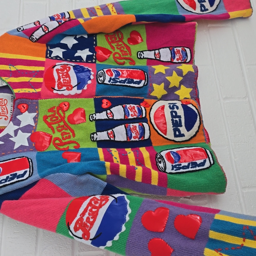 Vintage 1998 Michael Simon Pepsi-Cola Cardigan Size M Collectible - Picture 3 of 13